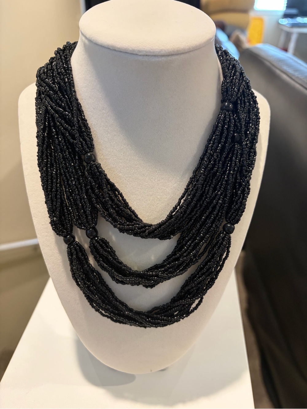 Black beaded necklace
